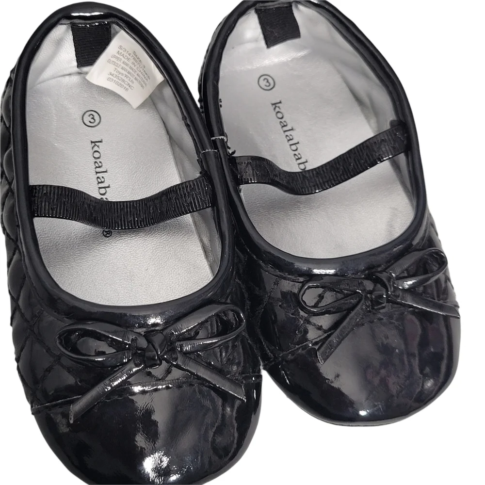 Koalababy Black Faux Patent Leather Ballet Flats